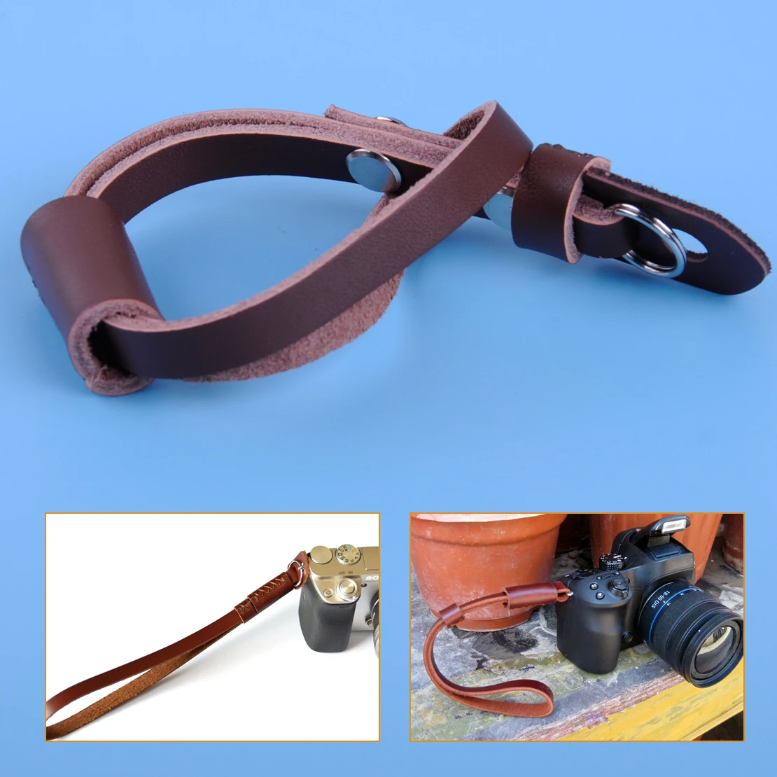 LETAOSK Коричневая Кожаная камера ручной ремешок спусковой шнур веревка для