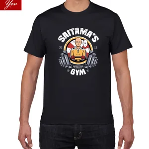 Футболка мужская в стиле аниме One Punch, забавная модная удобная рубашка для спортивного зала, Повседневная Свободная размера плюс