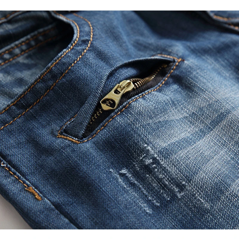 2018 Новинка осени мужские джинсы европейские и американские торговые ремонт