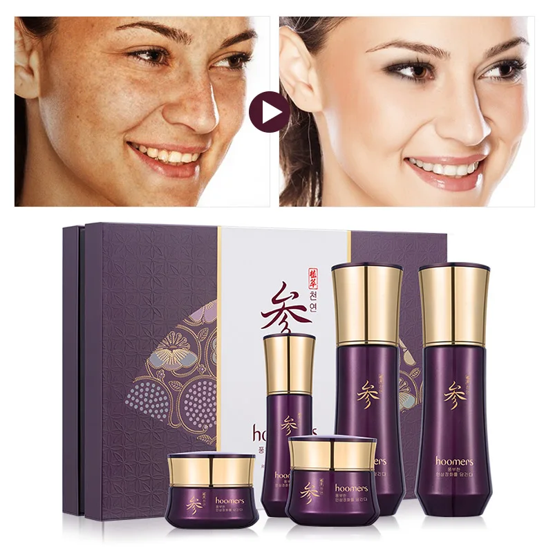 5 шт. красный женьшень уход за кожей лица набор тонера/лосьон/дневной