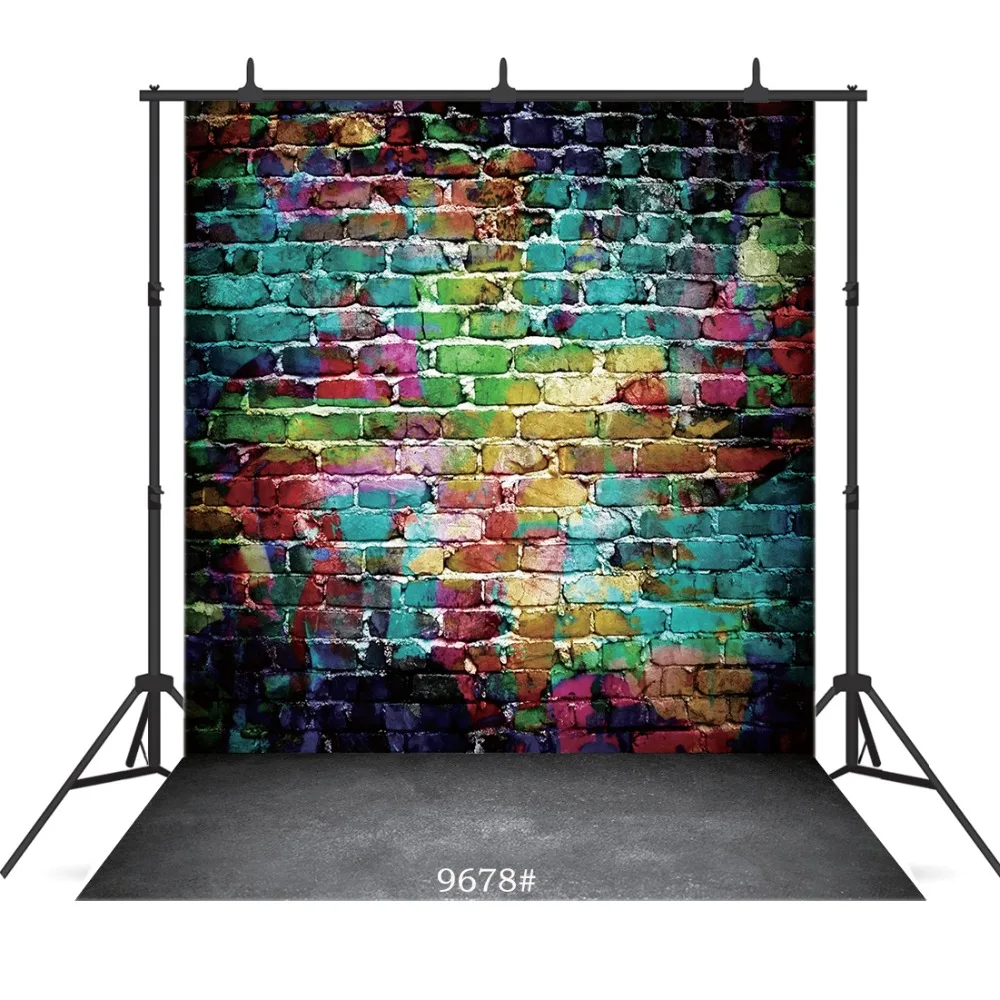

Виниловый фон для фотосъемки с цветными кирпичными стенками и каменным полом по индивидуальному заказу для портретной фотосъемки детей