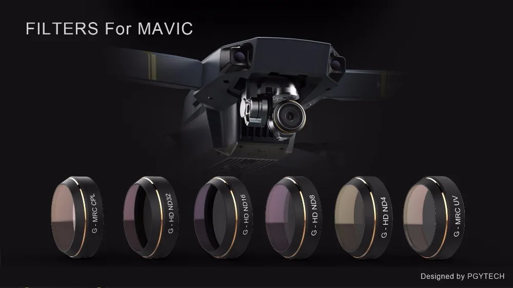 PGY G-UV ND4 ND8 ND16 ND64 CPL HD фильтры для объектива Gimbal аксессуары для DJI MAVIC Pro Дрон Квадрокоптер запчасти