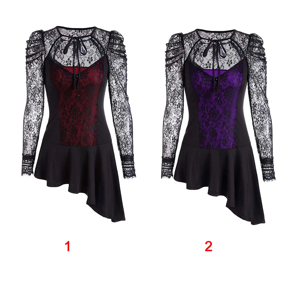 2019 Весна и лето женские с длинными рукавами сексуальные кружева усиленное