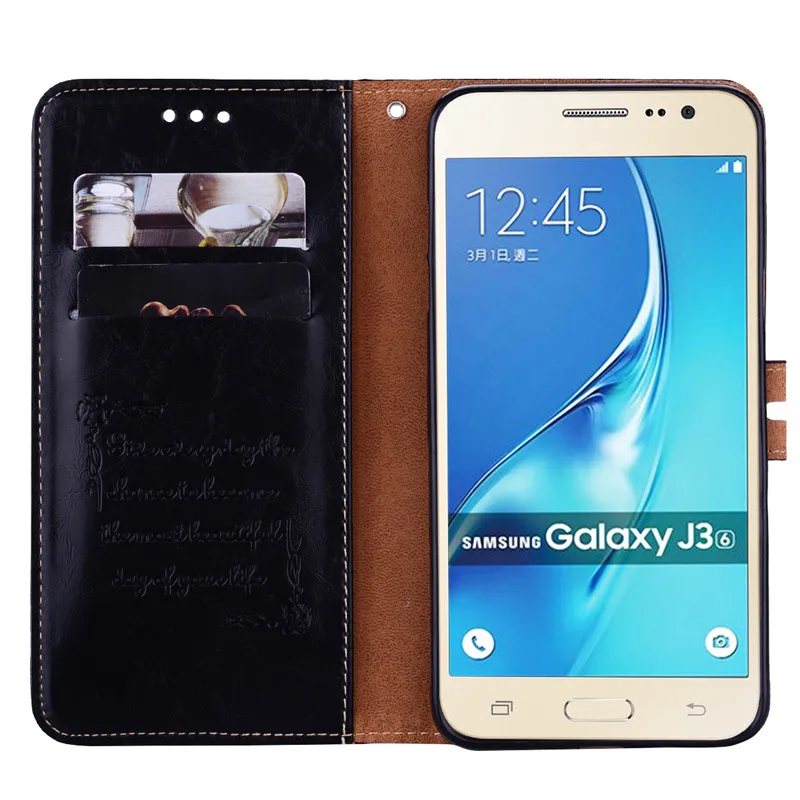 Роскошный защитный чехол-книжка из искусственной кожи чехол для samsung Galaxy J3 чехол J320 J320F держатель для Карт Подставка чехол-бумажник чехол для samsung J3 6 J3 Крышка