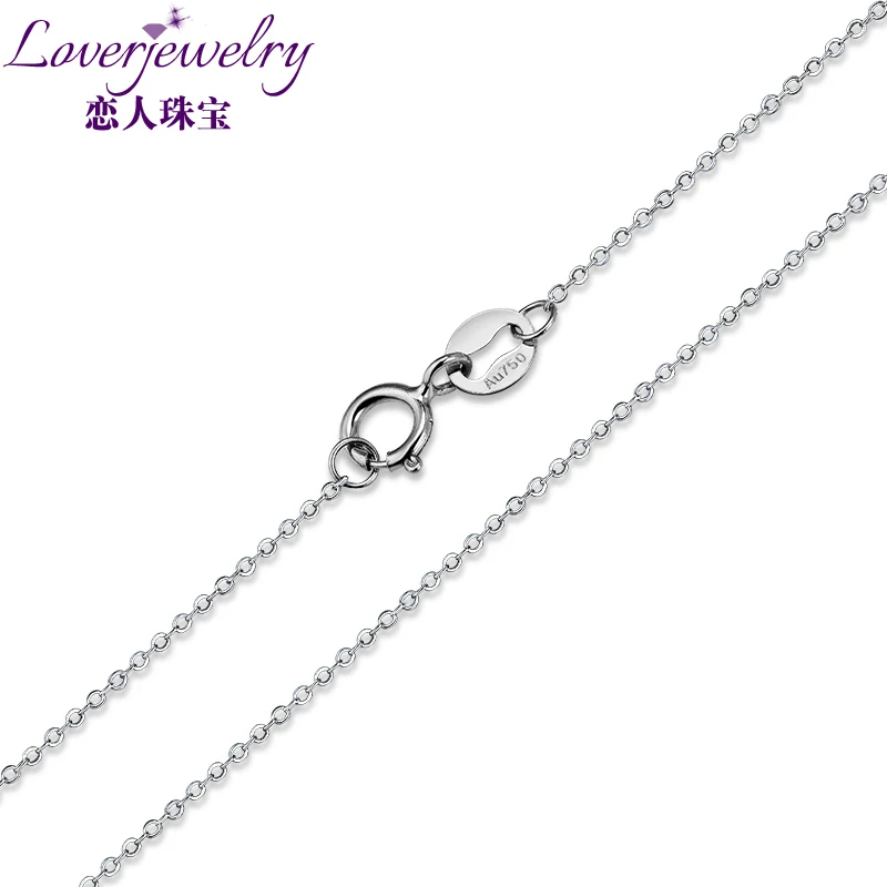 

NEW CHAIN PENDANT NECKLACE IN SOLID 18K/750 WHITE GOLD LENGTH 18" About 45cm