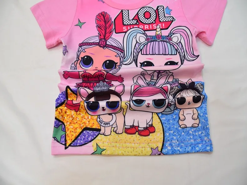 Летний детский костюм Комплект для девочек летний топ с короткими рукавами