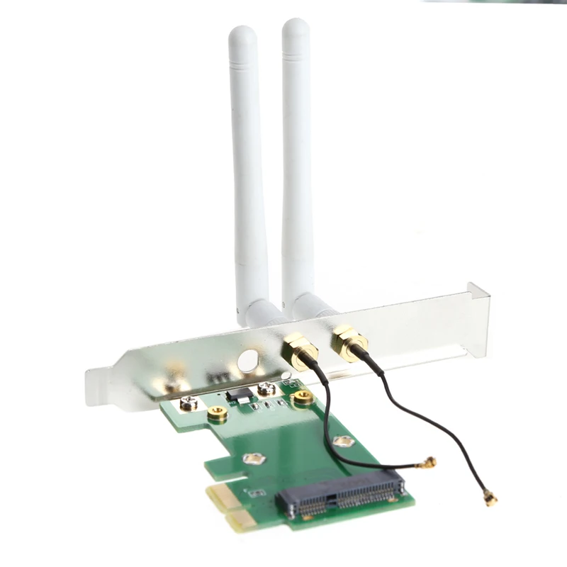 2021 Новая беспроводная Wi-Fi сетевая карта Mini PCI-E к 1X настольный адаптер + 2 антенны |