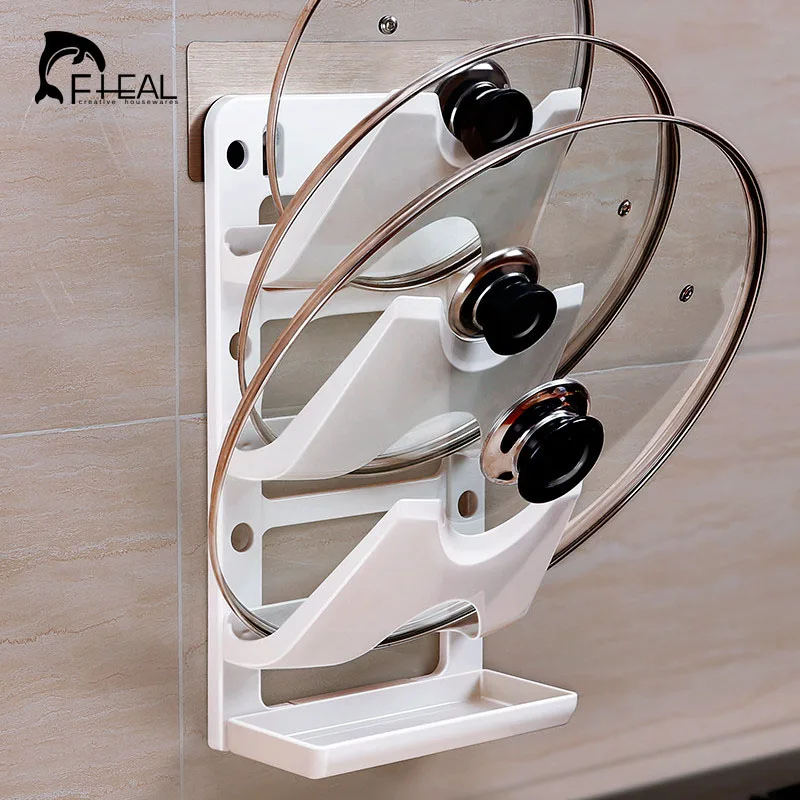 FHEAL кухонный горшок крышка стеллаж монтируемый на стену не нужно сверление со