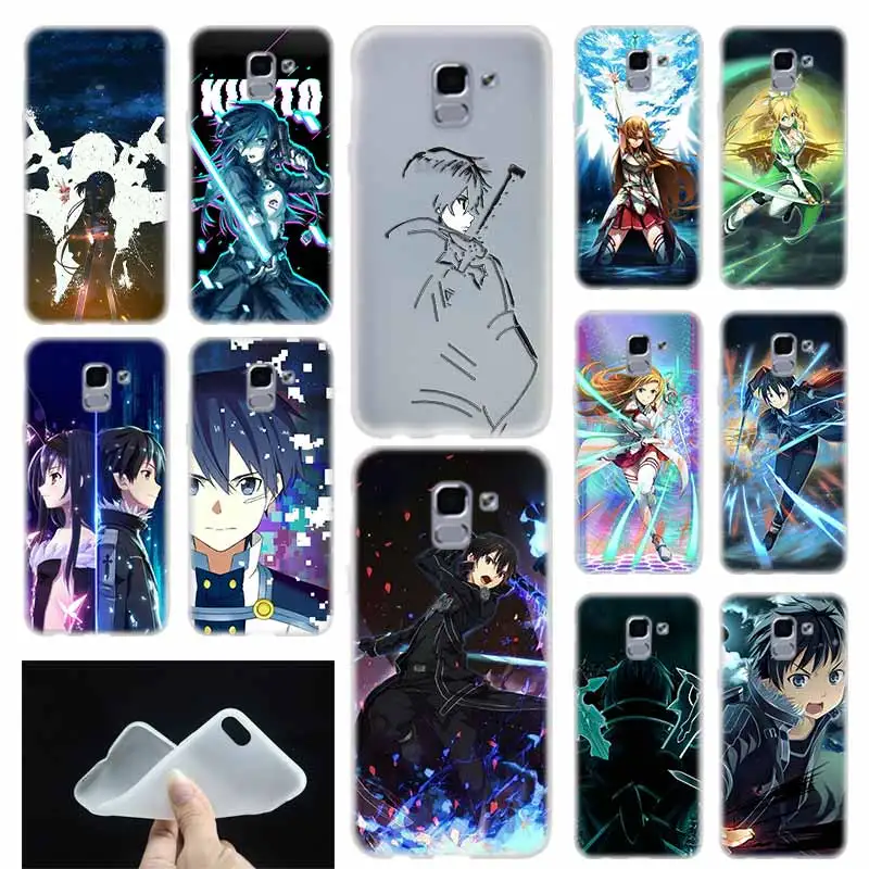 Мягкий чехол для телефона Samsung Galaxy J6 J8 J3 J5 J7 J4 Plus 2018 2016 2017 EU Prime Pro Ace Sword Art Online SAO