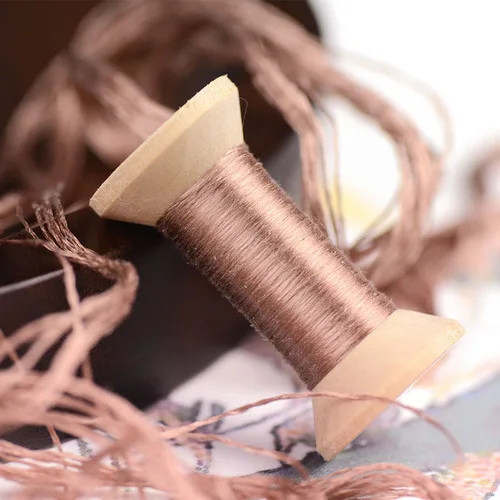 20 м темно-коричневая вышивка Сучжоу DIY общий цвет с черными полосками филиал ручная вышивка Spiraea вышивка линия - Цвет: 2