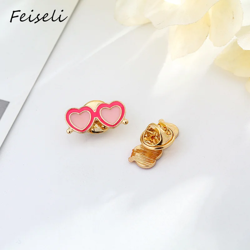 Солнцезащитные очки Feiseli винтажная форма очков в форме сердца эмалированная 3D