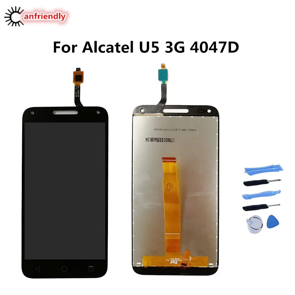 Pantalla LCD t&aacute;ctil para tel&eacute;fono m&oacute;vil, digitalizador de repuesto con Panel de montaje, para tel&eacute;fonos m&oacute;viles, modelo U5 3G OT4047D, 4047 4047D-0