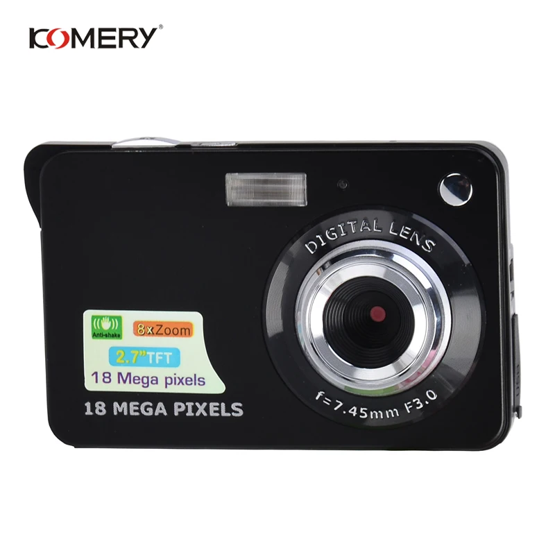 KOMERY оригинальная Цифровая камера 2,7 дюймов TFT экран CMOS 5.0MP анти-встряхивание 8X цифровой зум 1800 Вт пикселей видеокамера селфи камера