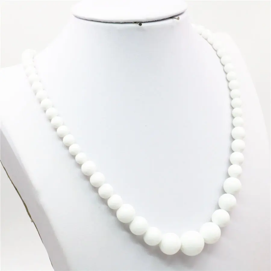 necklace 6-14 мм аксессуары для рукоделия белые бусы для женщин и девушек подарки для изготовления ювелирных изделий камни ожерелье цепь DIY серьги наборы для установки женские - Окраска металла: necklace