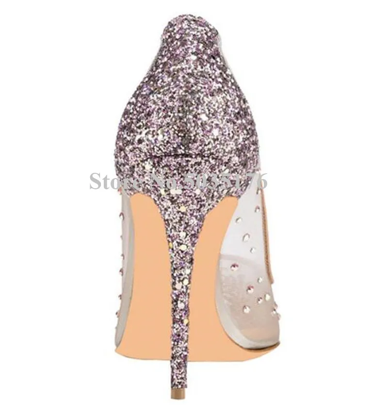 2019 European Rhinestone Bling Fashion Pointed Toe Stiletto Heel Pumps Shallow Slip-On Cover Spring/Autumn Women Shoes | Обувь