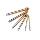 1 шт., 6 размеров, высокое качество, сверла с титановым покрытием, сплав, карбид, точка с 4 режущими краями, плитка и стекло, сверло, электроинструмент