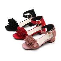 childrens sandals for girls summer princess shoe kids elegant sandal girls fashion flower beach shoes with heel 2021 3 12 year