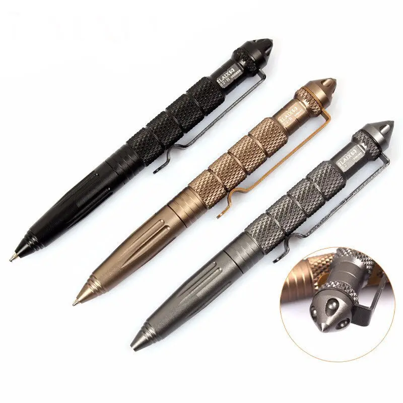 

LAIX B2 Tactical Pen Self Defense Black Ink Pen EDC Tool for Military Police Weapon Aeronautical Aluminum Glass Breaker Survival