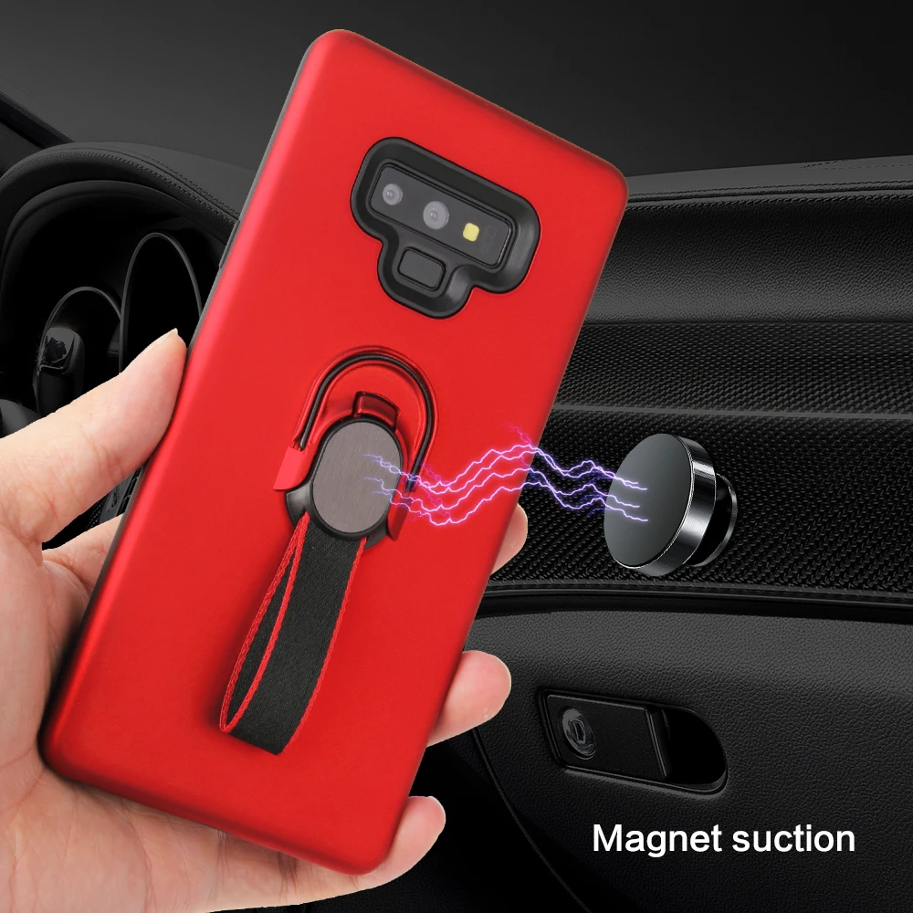 For Samsung Galaxy Note 9 8 5 Case Car Holder Magnetic Suction Ring Bracket Rugged Armor Phone Cover S7 S8 S9 S10 Plus S10E | Мобильные