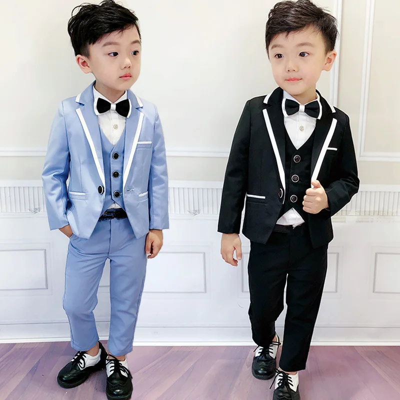 

Flower Boys Graduation Tuxedo Suit for Wedding Kids Birthday Dress Blazer Vest Pants 3pcs Clothing Set Children Ceremony Costume