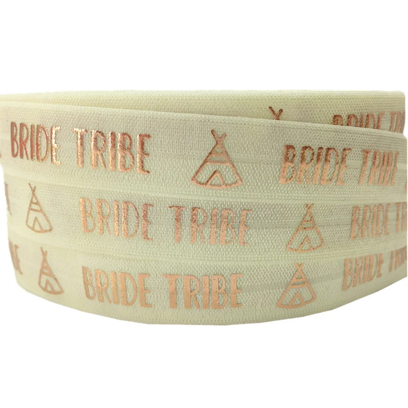 5 лет 16 мм Розовая позолота надпись Bride Tribe фольга цвета слоновой кости