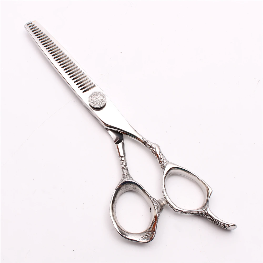 6 &quot17 5 см 440C гравировка логотипа блестящие Парикмахерские филировочные ножницы