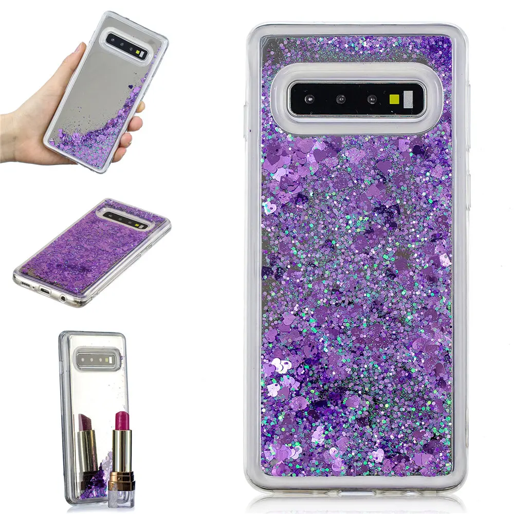 Чехол для телефона с зеркалом зыбучие пески для samsung Galaxy S10 Plus S10e глянцевый роскошный чехол с жидким песком - Цвет: LS1
