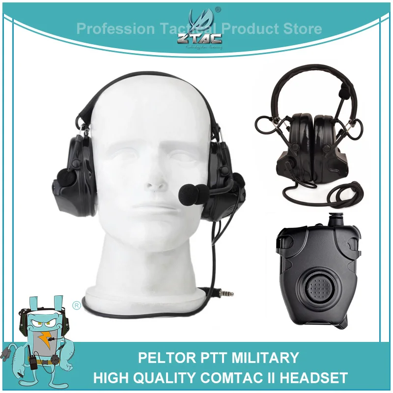 Z tac Airsoftsports тактическая гарнитура Peltor Comtac 2/II Военная шумоподавляющая Z041 с Kenwod PTT