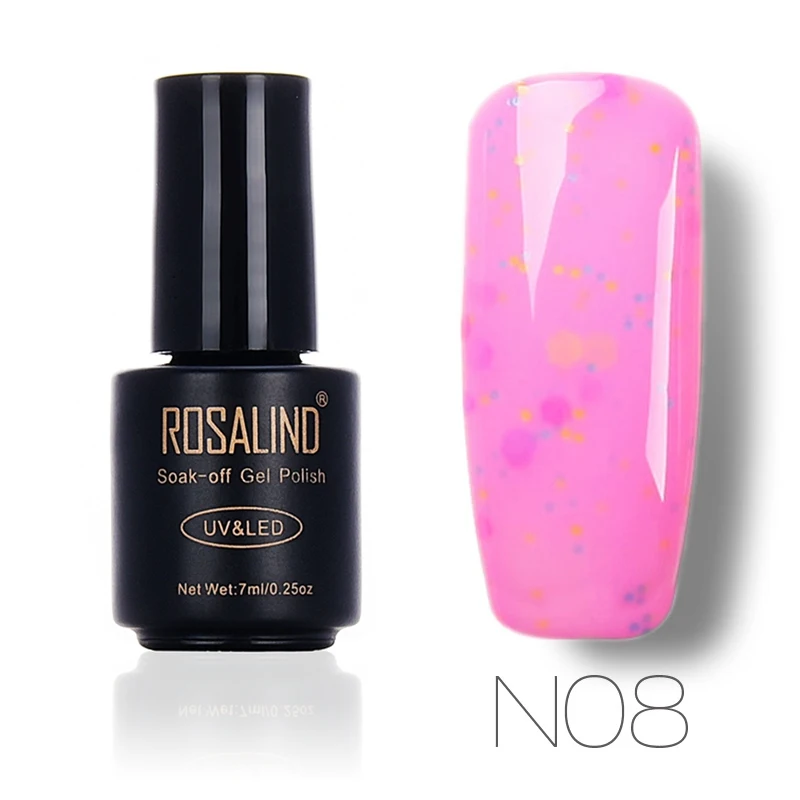 N08 Гель ROSALIND 1S 7 мл, N01-24 гель для ногтей, серия cheir, УФ светодиодный лак для маникюра, полуперманентный Гель-лак для ногтей - Цвет: N08