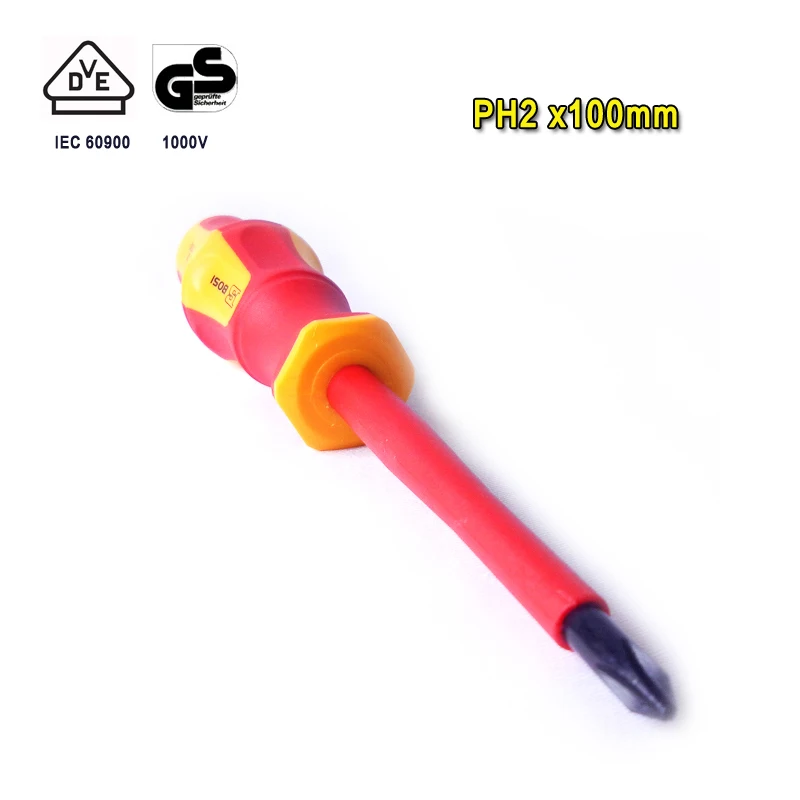 Оптовая продажа изоляционная отвертка BOSI VDE phillips PH2x6x100mm 1000v | Инструменты
