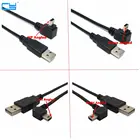 Кабель для передачи данных с USB 2,0 папа на Mini USB B, 5-контактный, 90 градусов, вверх, вниз, левый и Правый, 0,25 м0,5 м1,8 м5 м