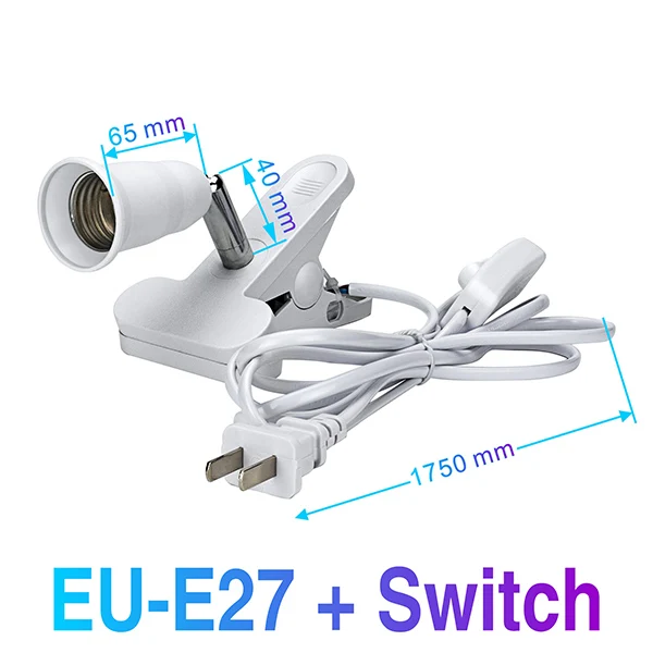 EU E27 Switch JZ E27 ламповый держатель, AC85-265V адаптер управления, настенный держатель, штепсельная вилка европейского стандарта, светодиодный светильник E27 3 Вт 5 Вт 7 Вт 9 Вт 12 Вт 15 Вт 18 Вт, высокая яркость - Испускаемый цвет: EU E27 Switch JZ