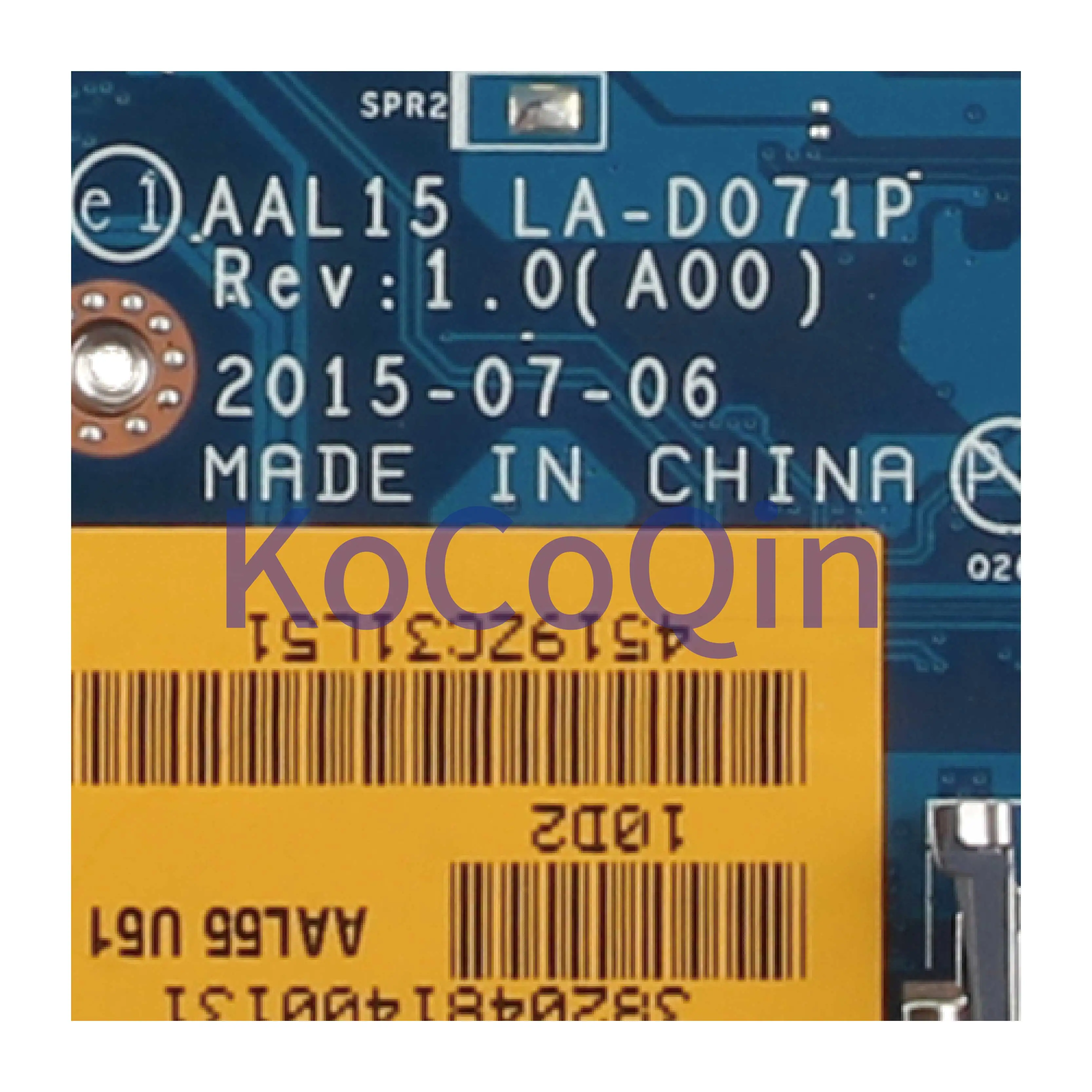 KoCoQin ноутбук материнская плата для Dell Inspiron 15 5559 5759 5459 3559 I7-6500U материнская плата CN-0GGN3F 0GGN3F AAL15 LA-D071P SR2EZ