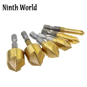 Фреза для снятия фаски, 6 шт., 14 дюйма, с шестигранным хвостовиком, из быстрорежущей стали, 6-19 мм