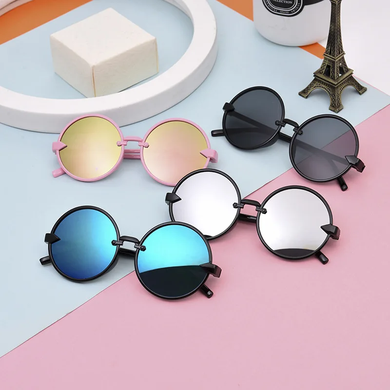 2018 Fashion Round Kids Sunglasses Children Sun Glasses Anti-uv Baby Vintage Eyeglasses Girl Cool UV400 Oculos Infantil De Sol |