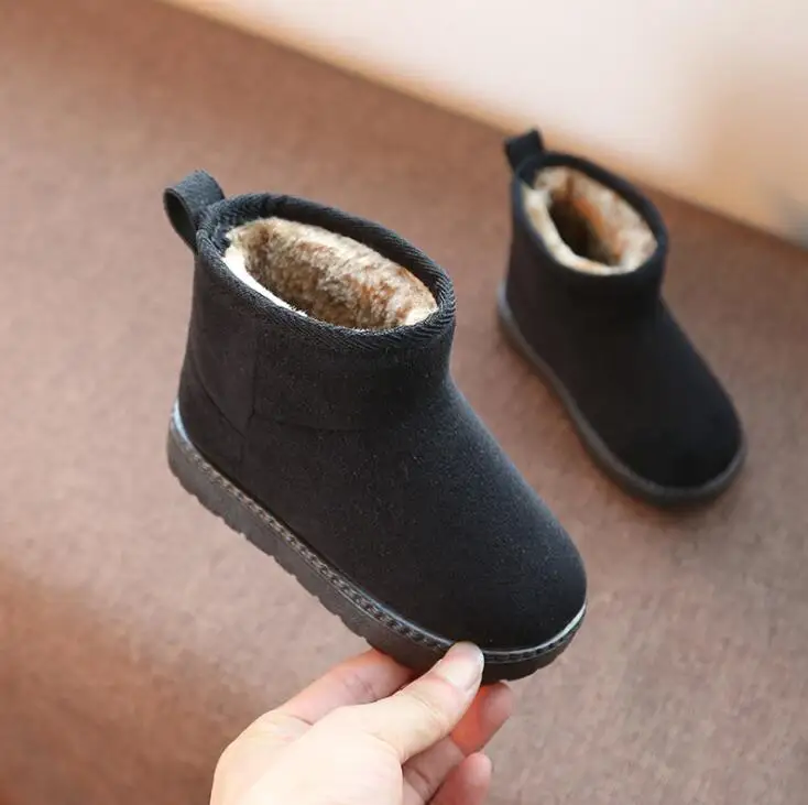 Детские бархатные зимние сапоги 2018 теплые плюшевые мальчики обувь для девочек