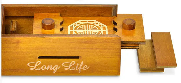 Long life Деревянный криптекс Творческий замок игрушка четыре Joy organ коробка для хранения декомпрессии разблокировки решение подарок на праздник - Цвет: Long life