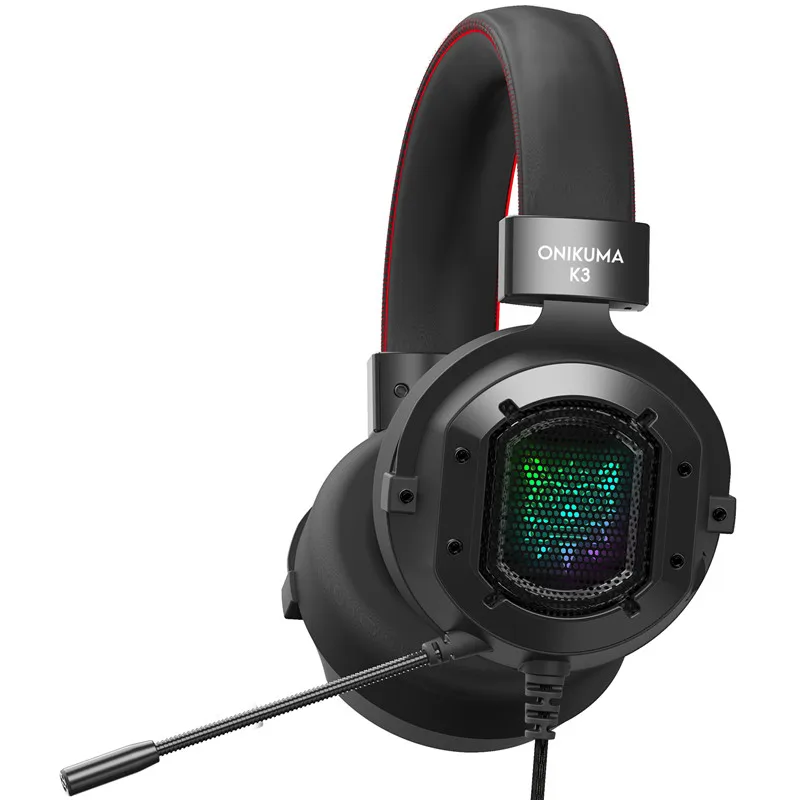 ONIKUMA K3 шлем PS4 игровая гарнитура PC Gamer С глубоким басом наушники с микрофоном для Mac nintendo переключатель Xbox One PUBG игры - Цвет: Black