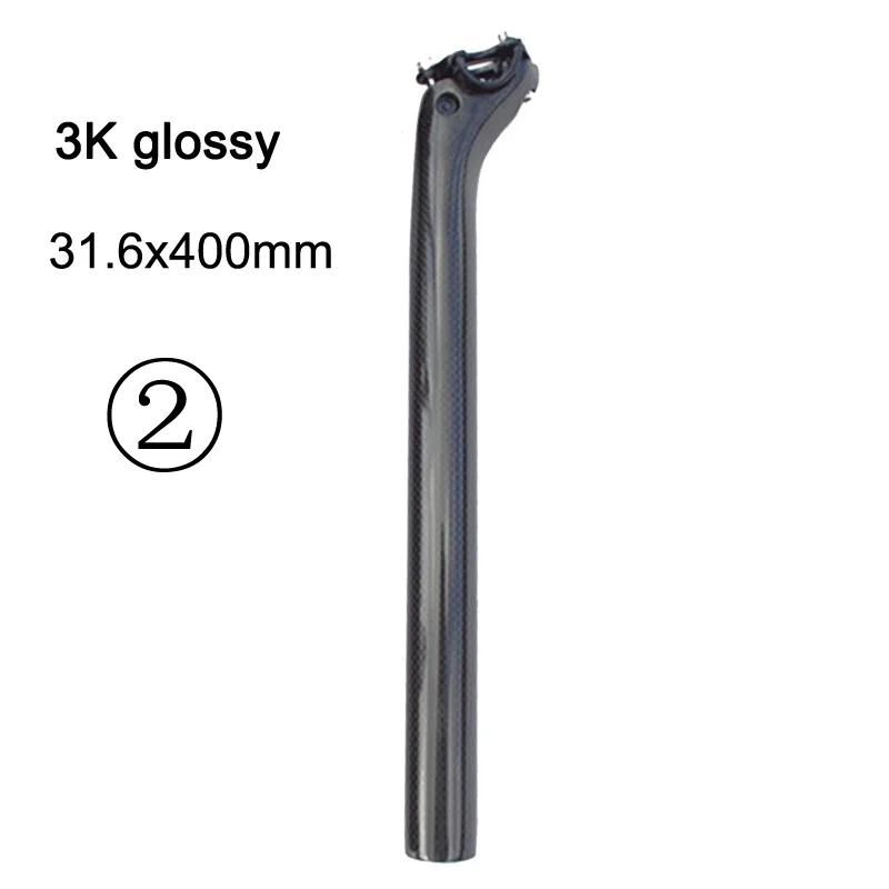 31.6x400mm glossy Без логотипа карбоновый Подседельный штырь 27,2/30,8/31,6 MTB велосипедная подседельная труба трубка полностью карбоновый Подседельный штырь из углеродного MTB глянцевая/матовая - Цвет: 31.6x400mm glossy