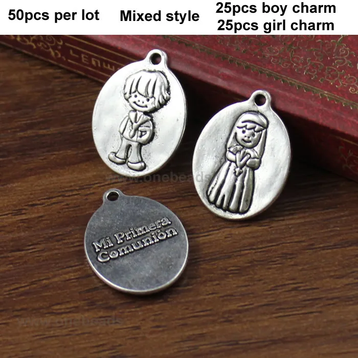 Mixed charm 50 шт./лот металлический сплав цинка серебряный тон испанского Шарм Подвеска для Цепочки и ожерелья DIY ювелирных изделий Интимные аксессуары 18x24 мм - Окраска металла: Mixed charm