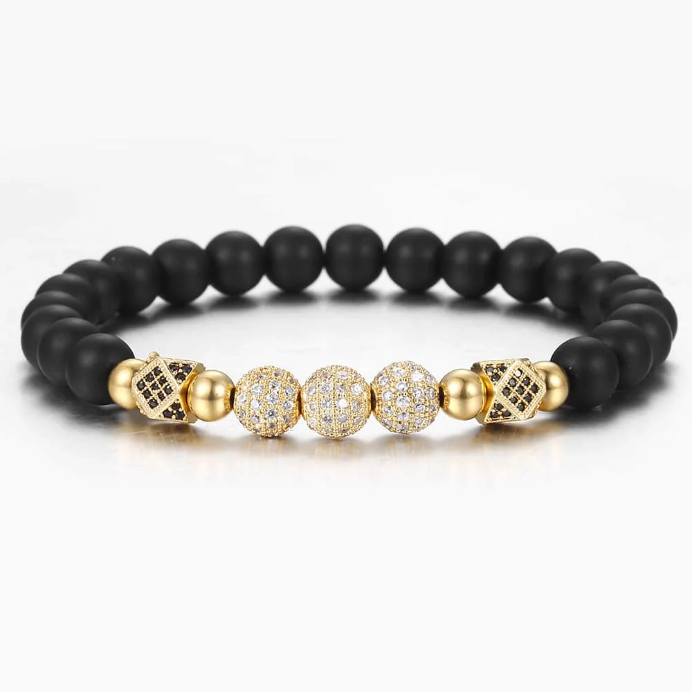 DB230 Браслеты с бисером для Для мужчин и Для женщин 2 шт./компл. паве ЧР камень матовый браслет из бисера 8 мм Шарм браслет ювелирные изделия DBM62 - Окраска металла: DB230