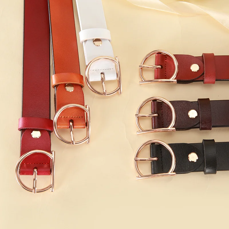 

2019 Elegant Women Belt Fashion Ladies Skinny Waist Strap for Jeans Pants Dress Designer Cowhide Belt Women's Belts