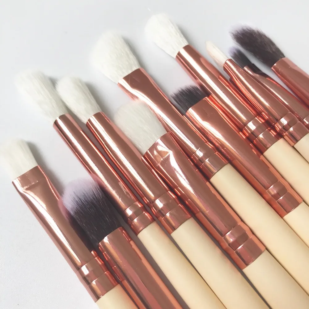 

Hot Sale 12PCS Eye Makeup Brushes Face Eyeshadow Brush Set Eyeliner Nose Smudge Powder Liquid Cream Cosmetics Blending Tools
