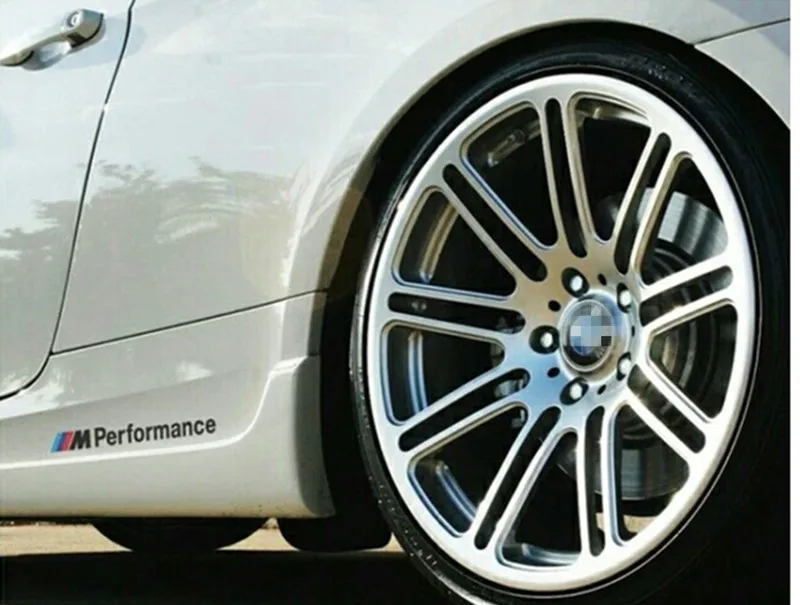 2x Новый М производительность сбоку юбка белая наклейка логотип для BMW F20 F30 E60 F10 E90