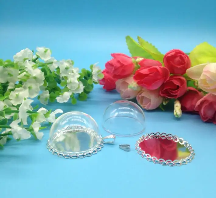 5 шт./партия Посеребренная Двойная кружевная основа поднос 15/20/25/30 мм прозрачные