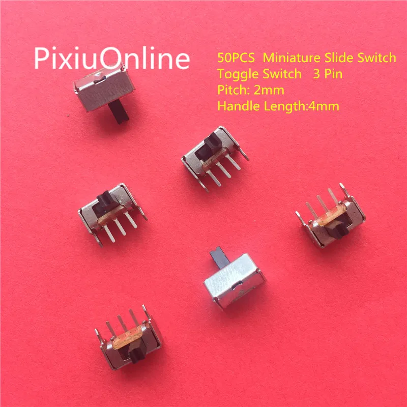50 шт. YT1998 SK12D07 переключатель 3-Контактный PCB 2-позиционный 1P2T SPDT Миниатюрный