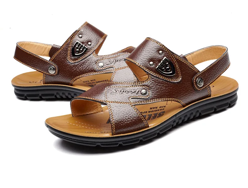 Новые 2016 Летние Мужчины Сандалии Из Натуральной Кожи Год Сбора Винограда Способа
