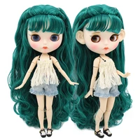 icy dbs blyth doll 16 bjd white skin joint body green hair with braid matte face carved lips 30cm anime toy girls gift
