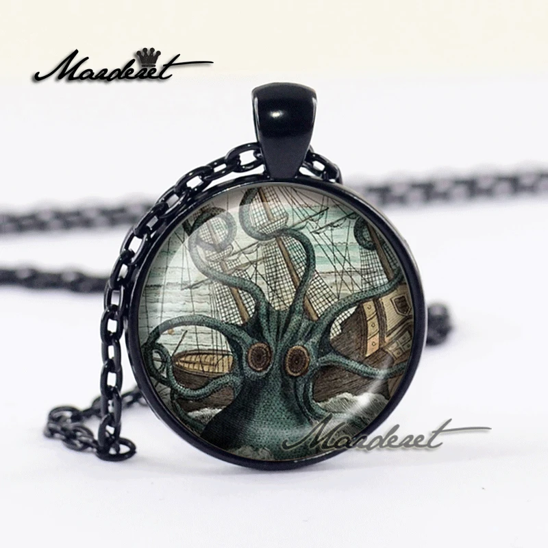 Maderet стимпанк Осьминог стекло кабошон ожерелье ювелирные изделия ручной работы
