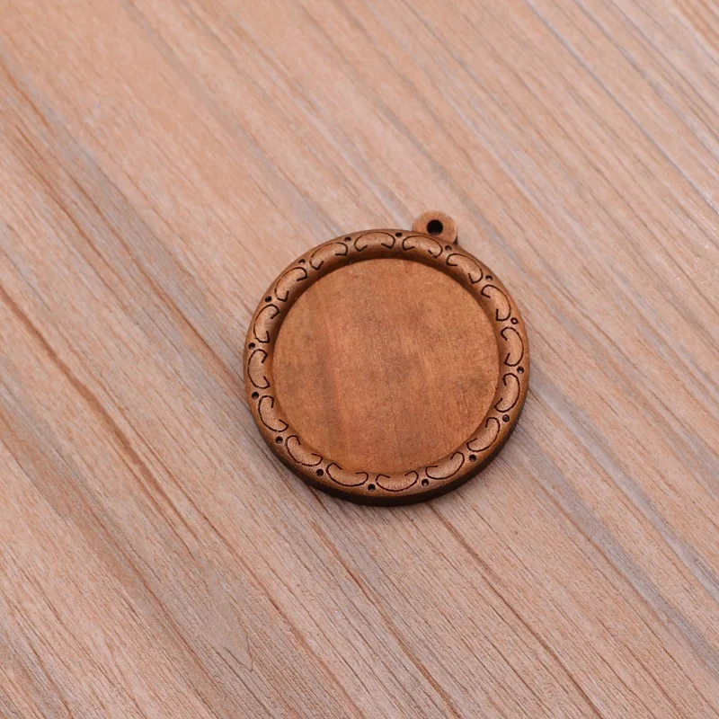 WIWI 5 шт. 30 мм пустое дерево ожерелье подвеска основание кабошона с отверстием